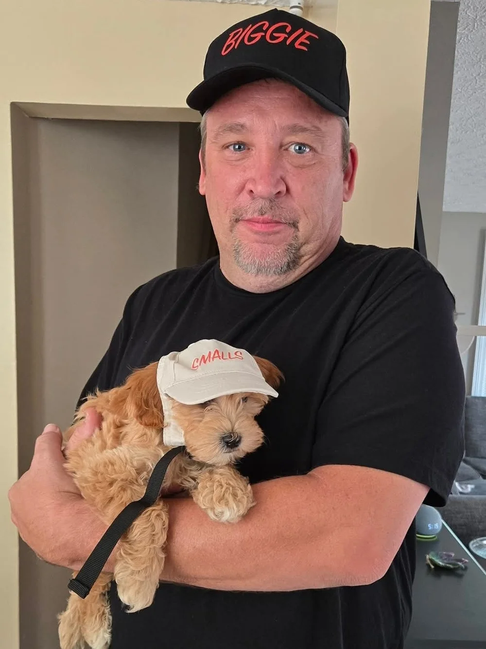 Biggie & Smalls Matching Hats For Small Dog And Owner - Black and Cream